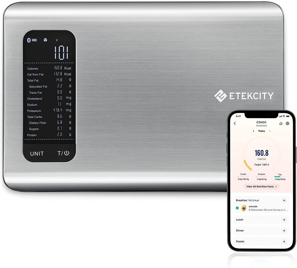 Etekcity Smart Kitchen Digital Scale Nutrition App